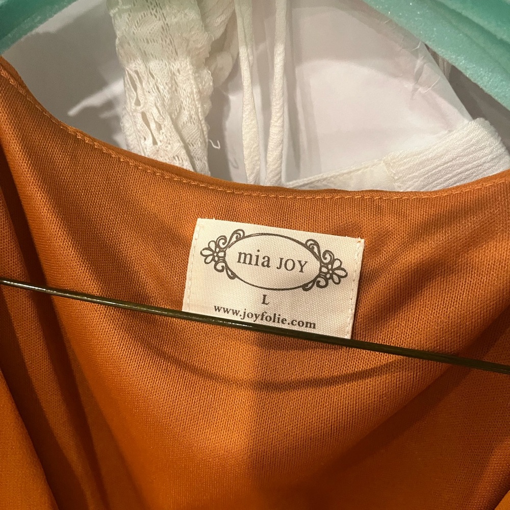 Joyfolie Mia Joy Aniya maxi dress, long sleeve, burnt orange - Picture 5 of 5